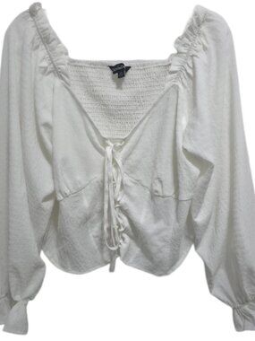 1486 Davi&Dani NWT  Balloon Sleeves Cropped V-Neck Pullover Top Sz.1XL Womens